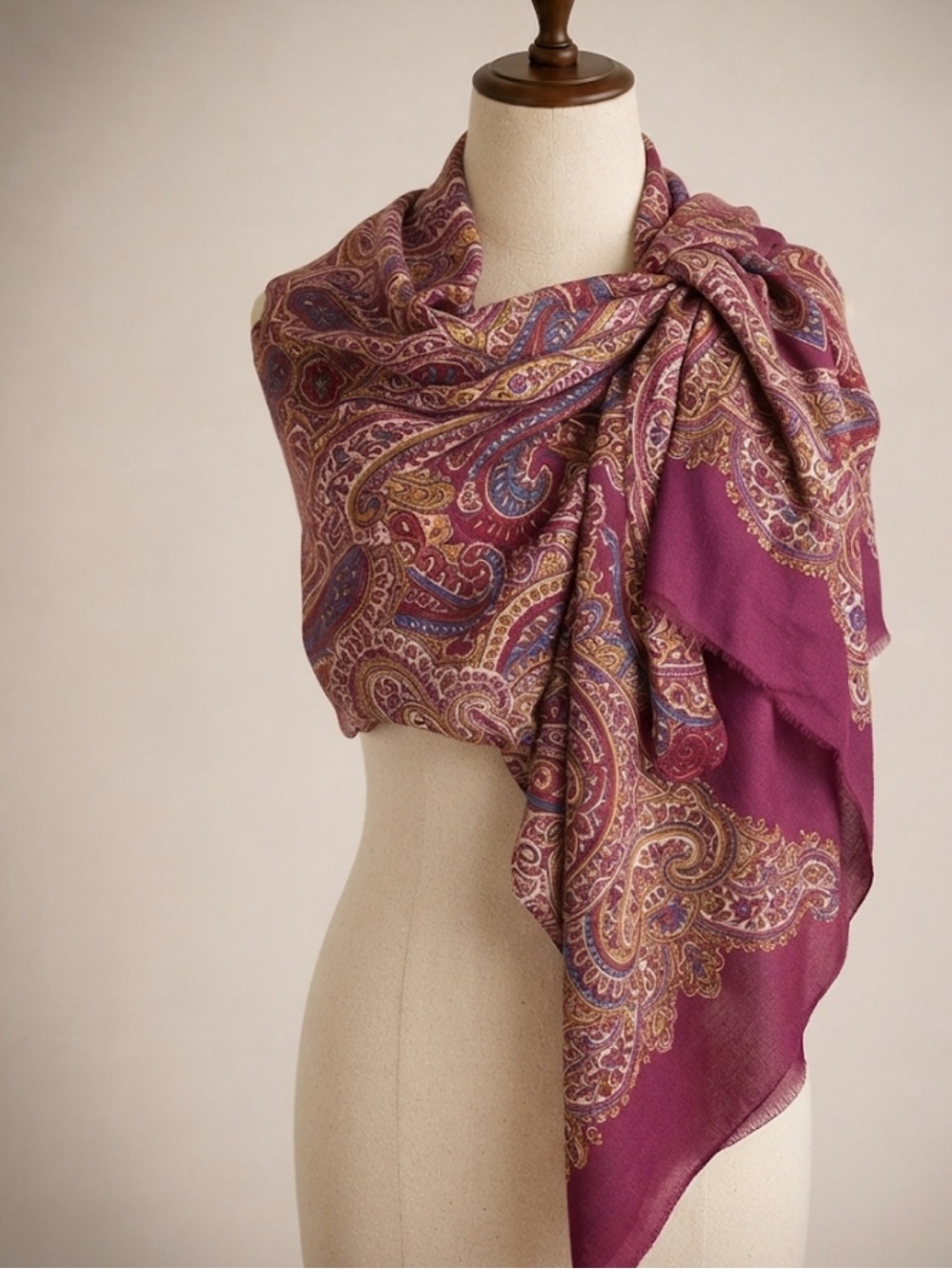 Echo Plum Paisley Wrap Scarf